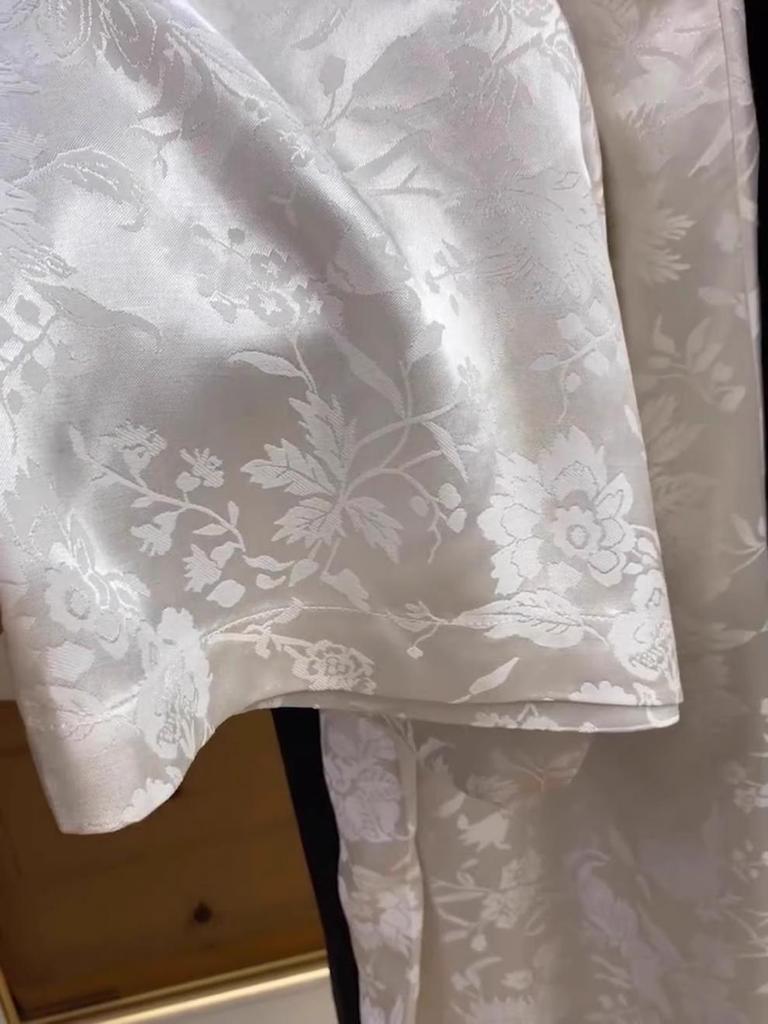 Modern Jacquard Wide-Leg Women's Summer Pants: Loose, Straight, Slimming, Drape Design