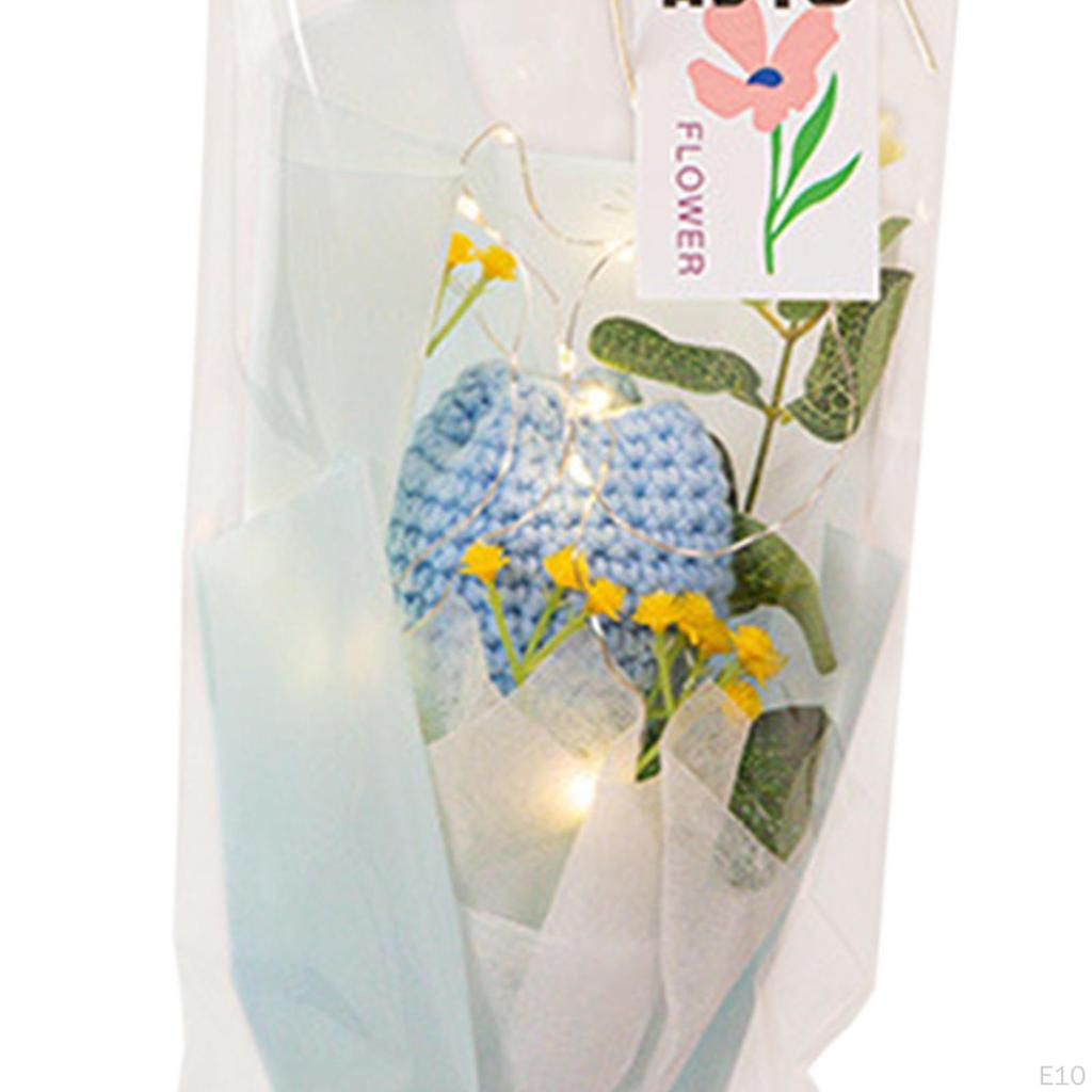 Fertiger Häkel-Tulpenstrauß mit Licht Künstliche Dekoration für Tischmittelstück