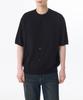 Cotton Tencel Round Neck Short Sleeve Cardigan [Black]