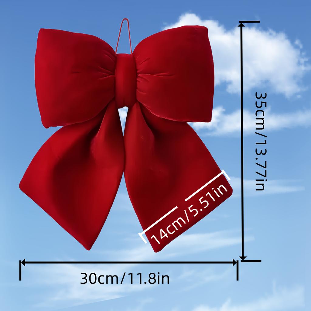 Large Red Velvet Bow Christmas Tree Decoration Ornament, for Christmas, Weddings, Hotels, and Party Decorations