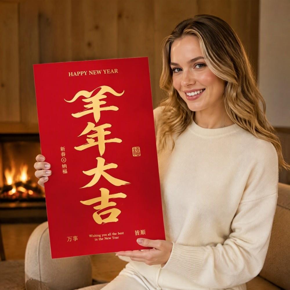Paper Sheep Year Large Red Envelope Traditional Big Hongbag Lucky Money Envelope Spring Festival