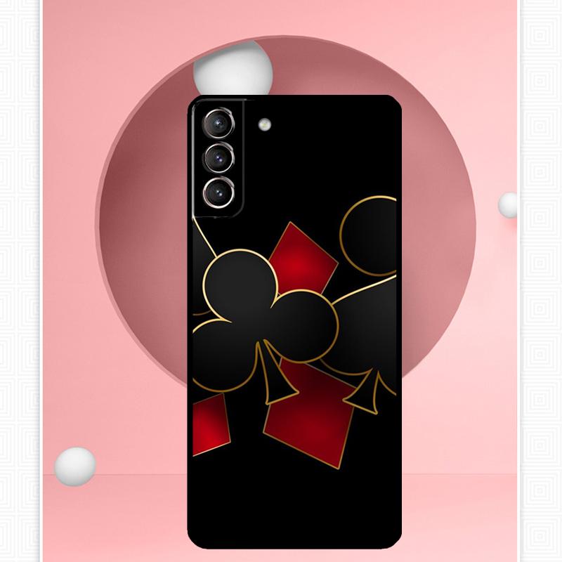 Pouzdro na hrací karty Poker pro Samsung Galaxy S22 S23 S24 Ultra Note 20 10 S8 S9 S10 Plus S21 S20 FE Měkký kryt