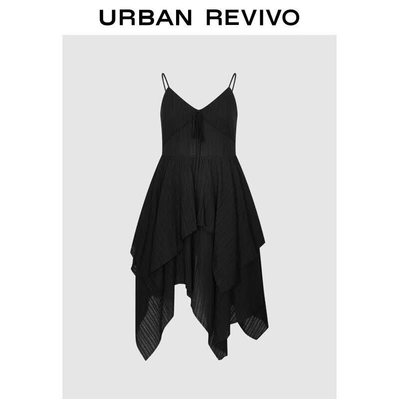 UR2026 Women s Summer Textured Layered Camisole Dress M