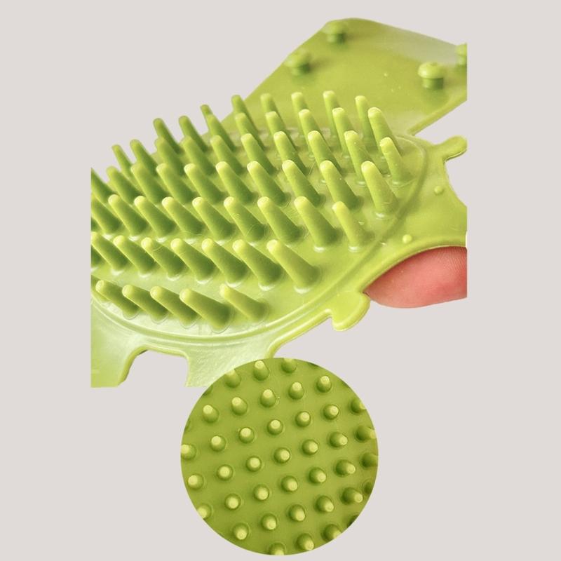4pc Silicone Cats Massage Brushes Set Adjustable Furniture Mount Pet Grooming Tool Hair Collector