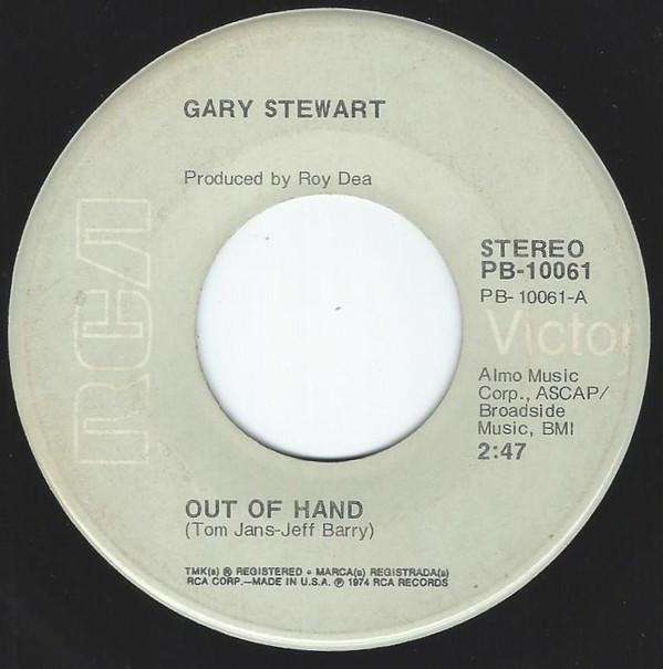 

7inch Record GARY STEWART - Out Of Hand PB10061 RCA VICTOR 1975 US Country/Folk Used