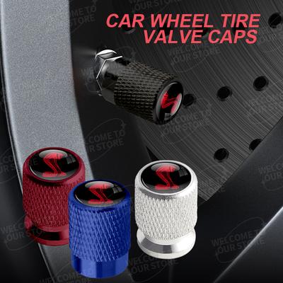 Aluminum For Focus ST Line Mondeo Kuga GT350 GT500 Shelby Logo 4pcs Car Decor Wheel Tire Valve Caps Stem Cover Accessories
