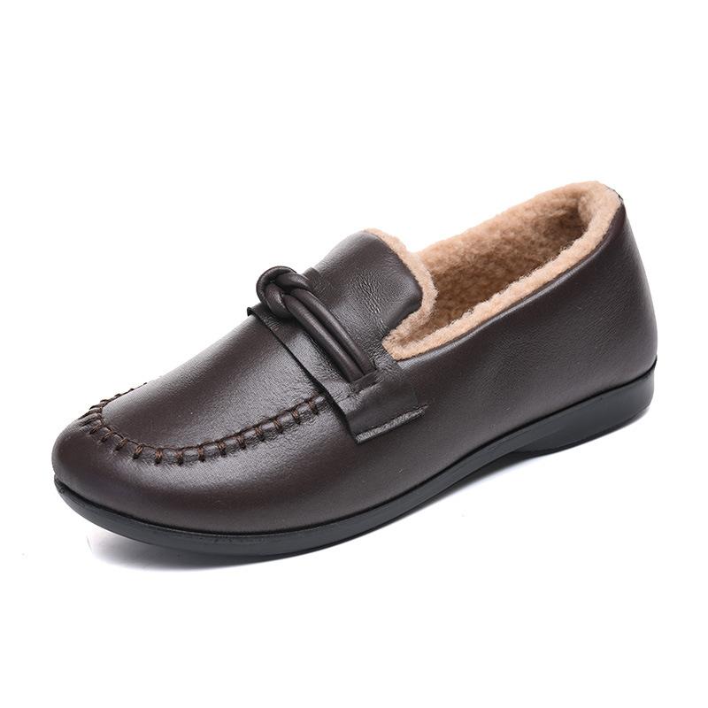 New Soft-soled, Fashionable and Casual Flat Shoes, Fleece Bean Shoes, One-step Shoes