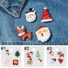 Classic Cute Cartoon Christmas Series Brooches Set for Women 3pcs Snowman Santa Claus Elk Acrylic Pin Party Jewelry Accessories