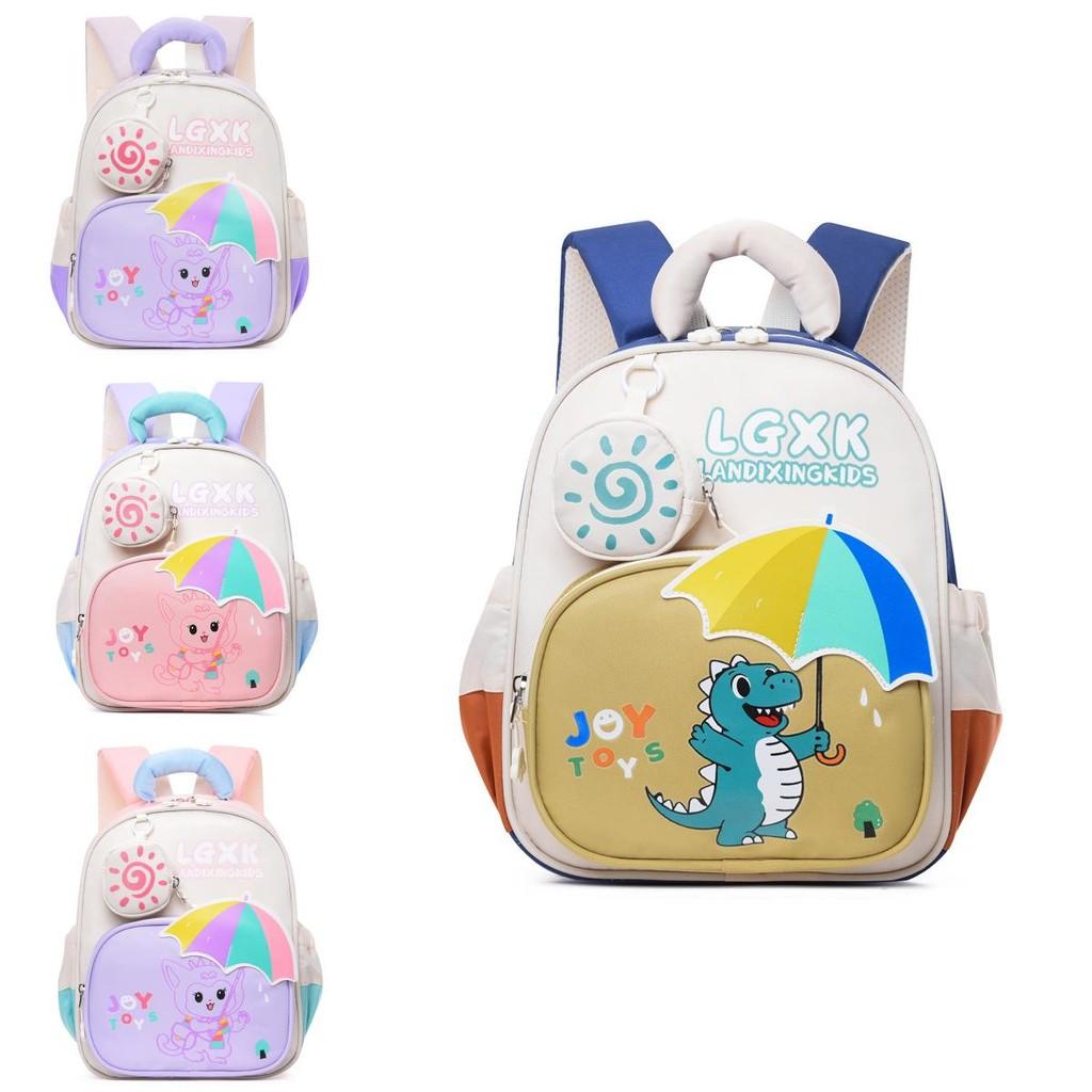 Kids Cartoon Backpack For Preschoolers With Lightweight Nylon And Ergonomic Shoulder Straps For School Use