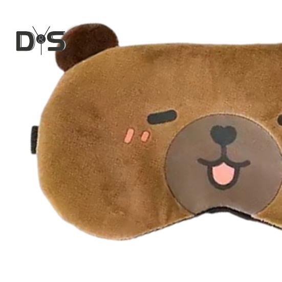 Capybara Light Blocking Eye Cover with Elastic Band Plush Cartoon Animal Hot Cold Compress Eye Shade Men Women Travel Nap Sleeping Blackout Eye Cover