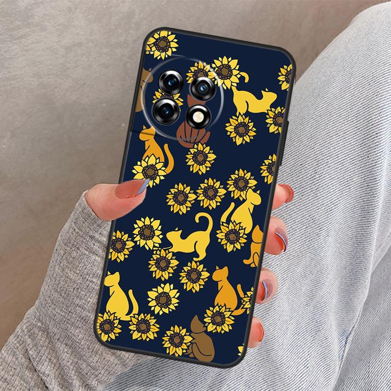 Beautiful Yellow Sunflower Cover For OnePlus 12 12R 13 13R 11 10 Pro 8T 10T OnePlus Nord 4 CE 3 2 Lite N30 N20 N10 Case