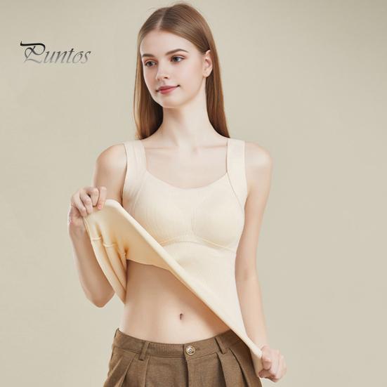 Vestă de fund Forma de cupă 3D Căldură Confortabilă cu autoîncălzire Top termic căptușit fără sudură Toamnă iarnă Vestă de bază