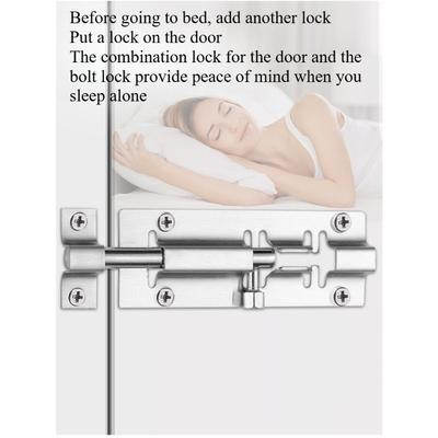 1SET Stainless Steel Door Latch, Anti-theft Door Bolt, Suitable for Square Locks for Bathroom Wooden Doors and Windows Installed In the Home.