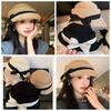 Bowknot Bow Topper Hat Knitted Fisherman Hat Fashion Hepburn Style Formal Hat  Girl