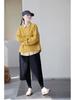 Four Seasons Retro Black Pure Cotton Elastic Waist Loose Casual Canvas Trousers