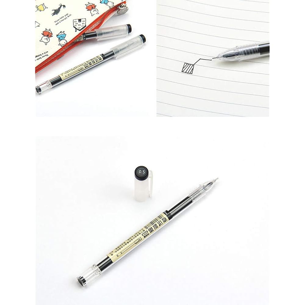 Sencoo 12-Pack Black Gel Ink Pens 0.5mm Fine Point Office School Stationery
