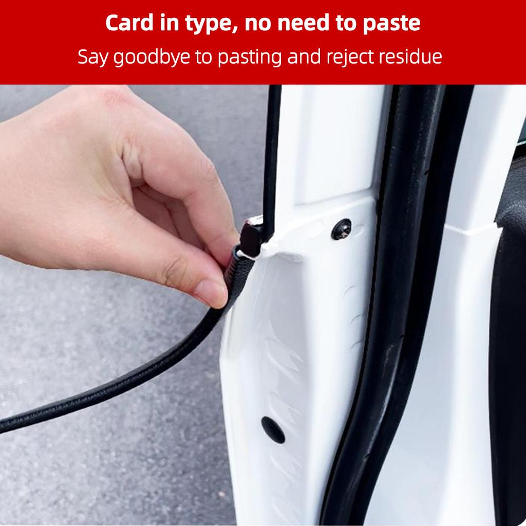 5m Car Anti-Collision Decorative Strip Universal U-Shaped Protection Door Side Seal Built-In Steel Plate Anti-Collision Strip Interior Mirrors 6