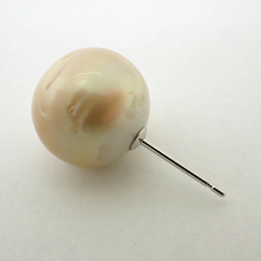 [Nuevo] Pt900 Perla blanca de los mares del Sur (tipo crema) pendientes/g440-32