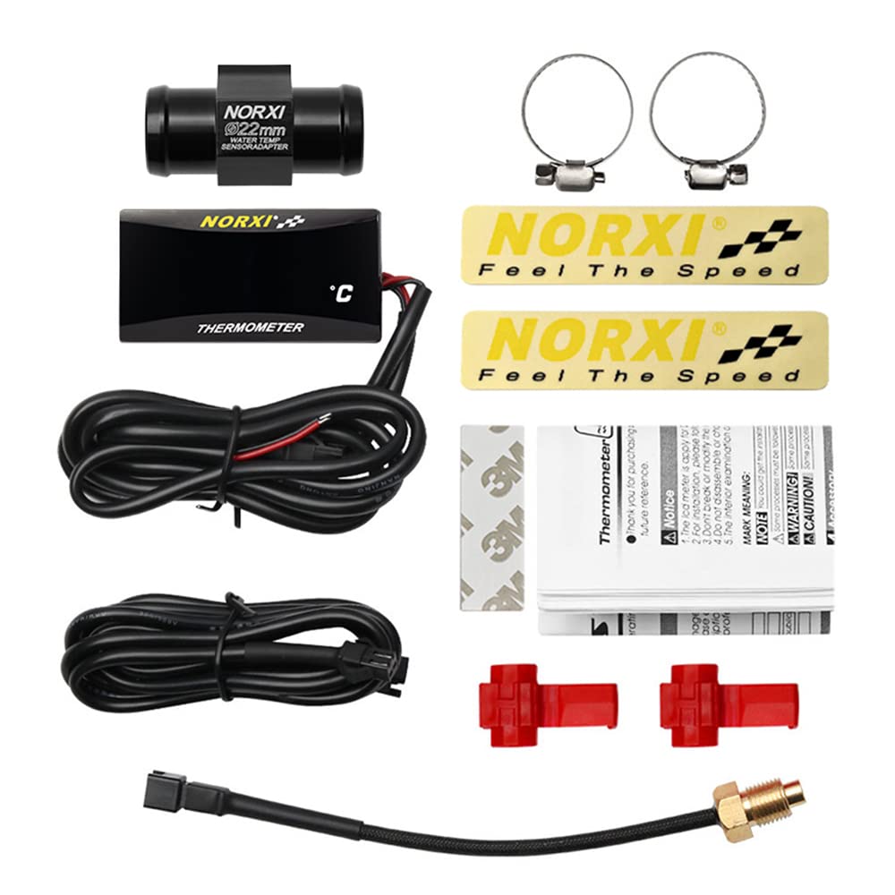 NORXI Motorcycle Digital Waterproof High Temperature Warning Function Universal Compact