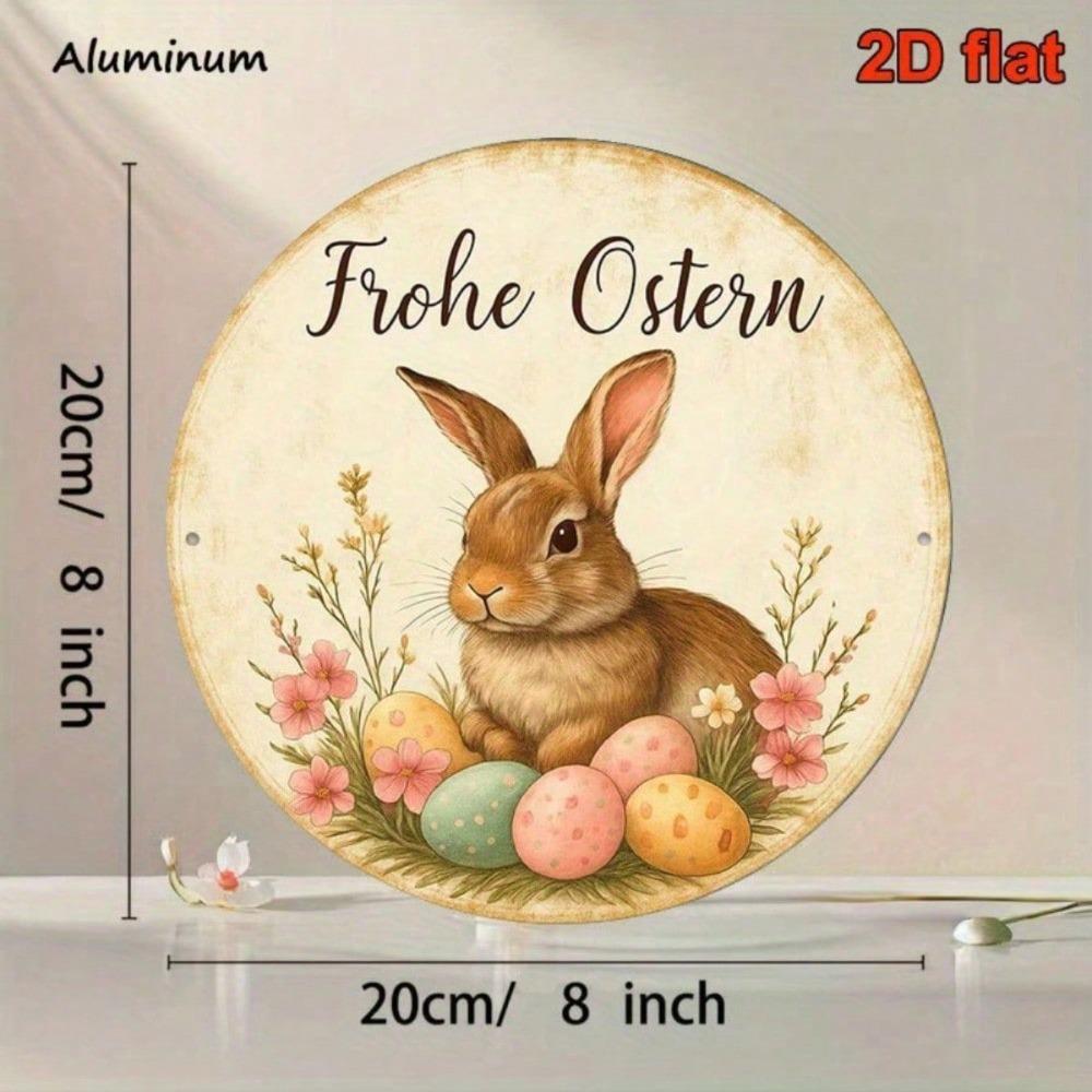Vintage Easter Metal Sign Wall Decor Bunny Egg Home Decoration