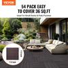Interlocking Deck Tiles 54 Pack 12"x12" Waterproof for Porch Dark Brown