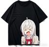 2026 Anime Girl Dual Sided T Shirt Silver Hair School Uniform Character Print Oversized Cotton Unisex And Unisex TShirt