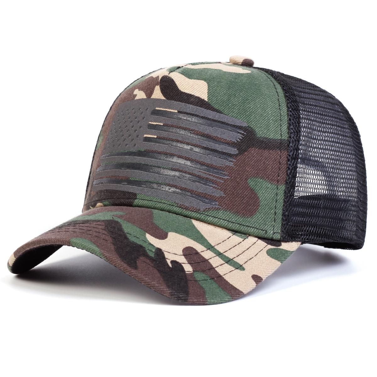 

Бейсбольная кепка унисекс с принтом американского флага, летняя дышащая сетчатая кепка, мужские камуфляжные тактические кепки для гольфа Gorras камуфляжный