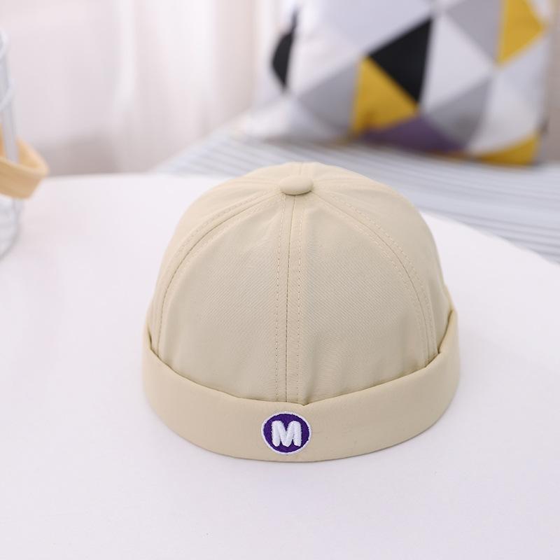 

Весна-лето Кепка без полей Skullies Vintage с вышитыми буквами Docker Hat Однотонные регулируемые детские хип-хоп шляпы