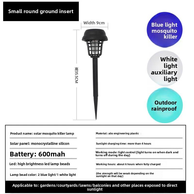 Solar Mosquito Trap, Outdoor Insect Catcher, Mosquito Lamp, Solar-Powered, Fly Killer and Mosquito Catcher, Garden Decorative Light
