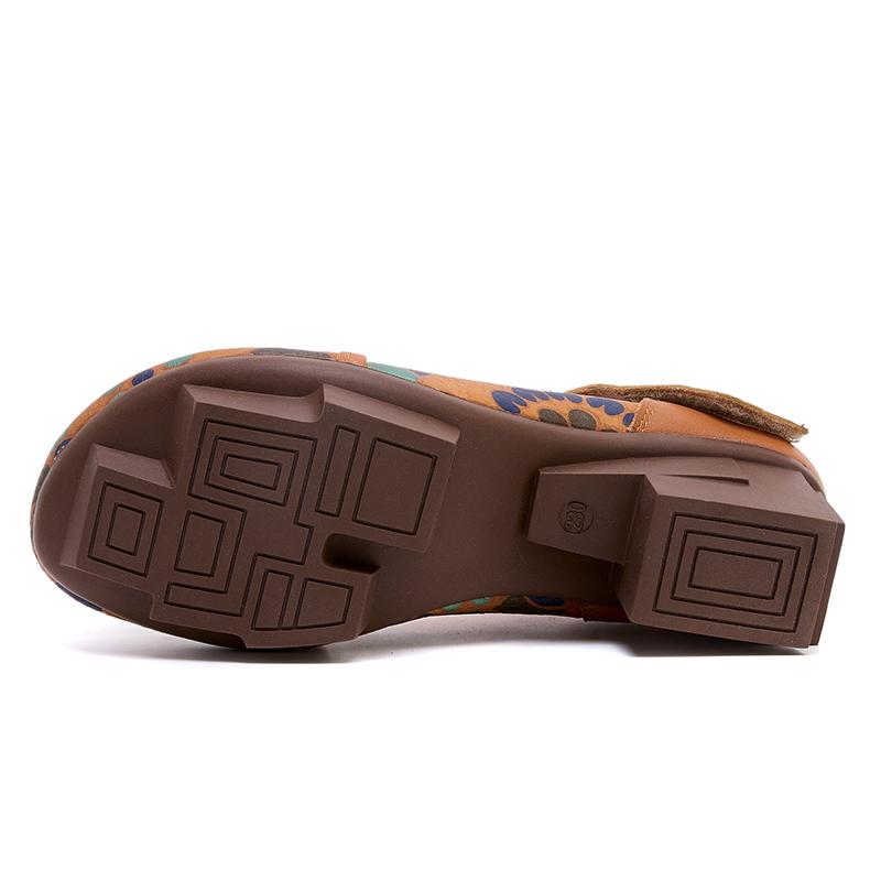 GKTINOO High Heels Pumps Women Shoes 2025 New Spring Genuine Leather Buckle Strap Retro Round Toe Casual Platform Ladies Shoes