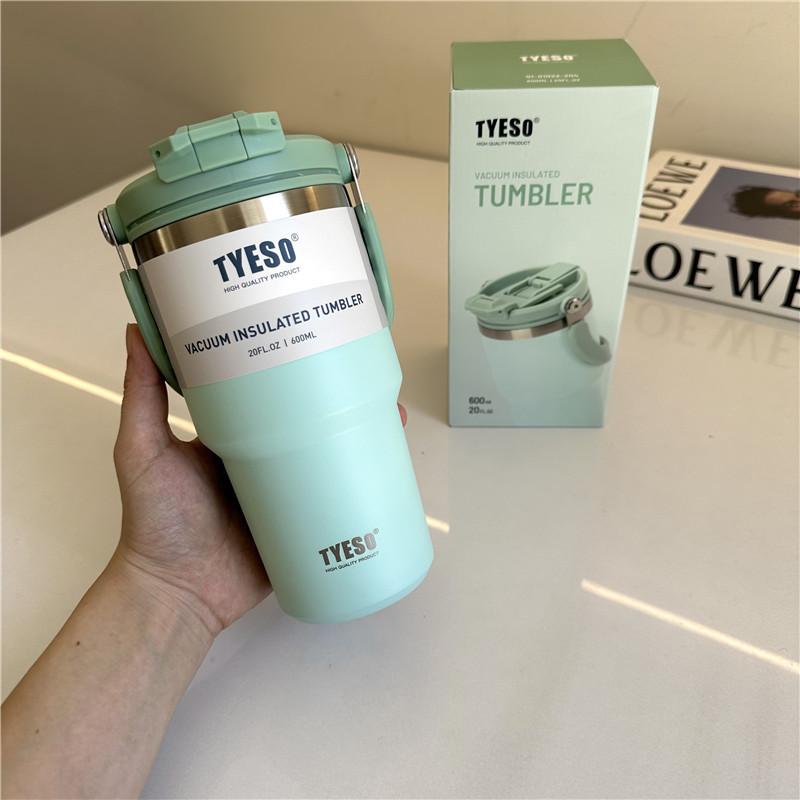 Tyeso Edelstahl Kaffeebecher Kalt und Heiß Doppelwandig Isoliert Becher Tumbler Thermo Wasserflasche Auto Reisebecher Vakuumbecher