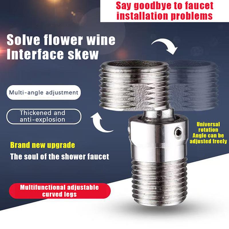 304 Edelstahl Winkel-Bogen-Fuß 360° Drehbar Winkelverstellung Exzenterschraube Eckwandmontage Duscharmatur Adapter