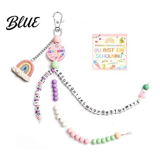 Metal Lobster Clasp Keychain Rainbow Key Chain with 26 Letter