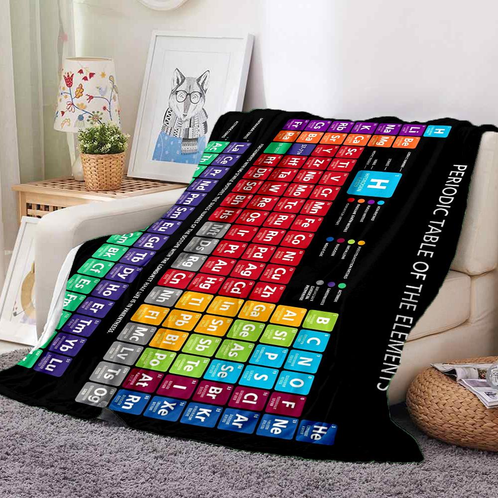 Periodic Table Flannel Blanket Throw Blanket Soft Warm Sofa Bed Camping home Decor Unique Christmas Gift C926839