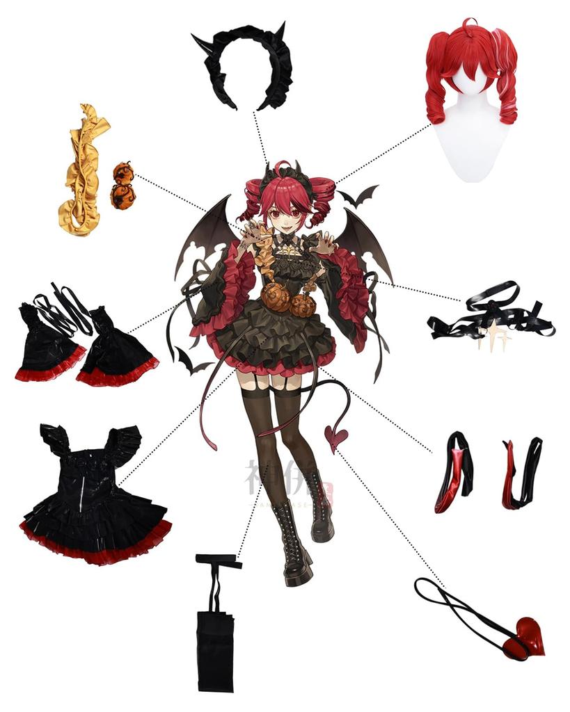 Kamihei Ryo-hin Kasane Teto “Little Devil” Cosplay Set with Wig (M / Little Devil Teto Wig Included Fashion)