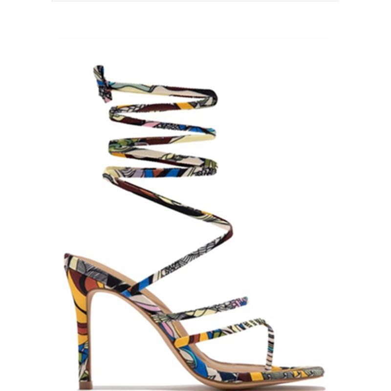 Large size stiletto high heel sandals women's summer new trend in anklet straps nightclub square head fashion sandals
