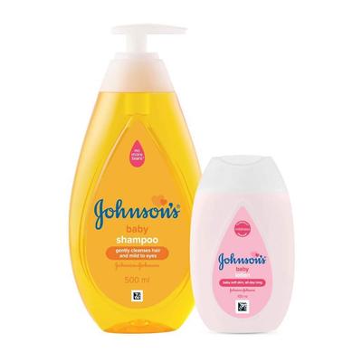 Baby Hair and Skin Care Set (500 Ml + 100 Ml), Baby Shampoo & Lotion Set, Johnson's Baby