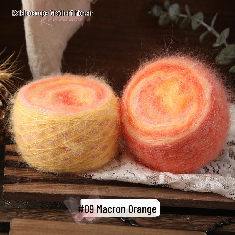 Kaleidoscope Gradient Mohair Hand-Knitted Yarn Ball