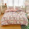 1Pc Cartoon White Cat Pattern Duvet Cover 100% Cotton Comfortable Skin-friendly Comforter Cover for Kids Girls Bedroom Decor