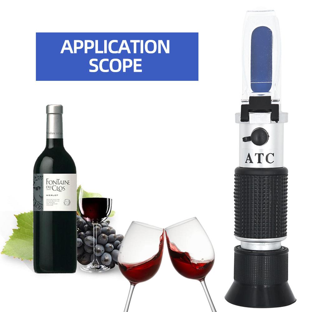 Handheld 0~40% Sugar Refractometer Household 0~25% Alcohol Wine Refractometer Beer Brix Concentration Detector Wort Tester