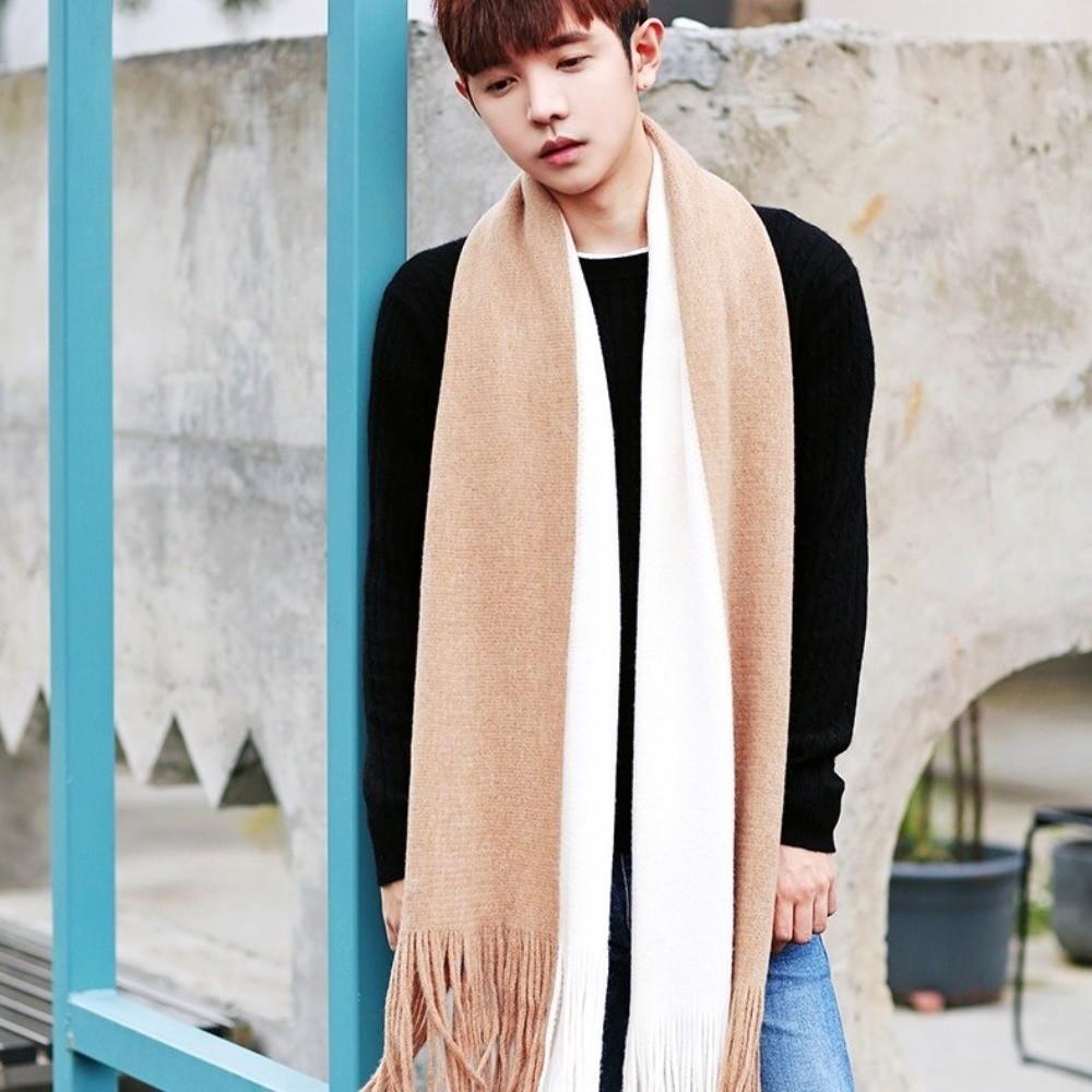 Windproof Long Wool Tassel Scarf Thickened Winter Neckerchief Elegant Women Cashmere Scarf  Student