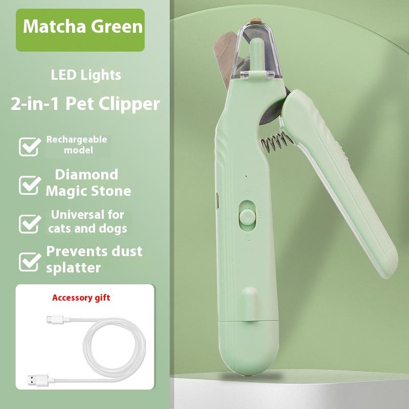 

Беспроводная машинка для стрижки и шлифовки когтей питомцев с защитой от брызг - 2-в-1, USB-перезаряжаемая, со светодиодной подсветкой зелёный