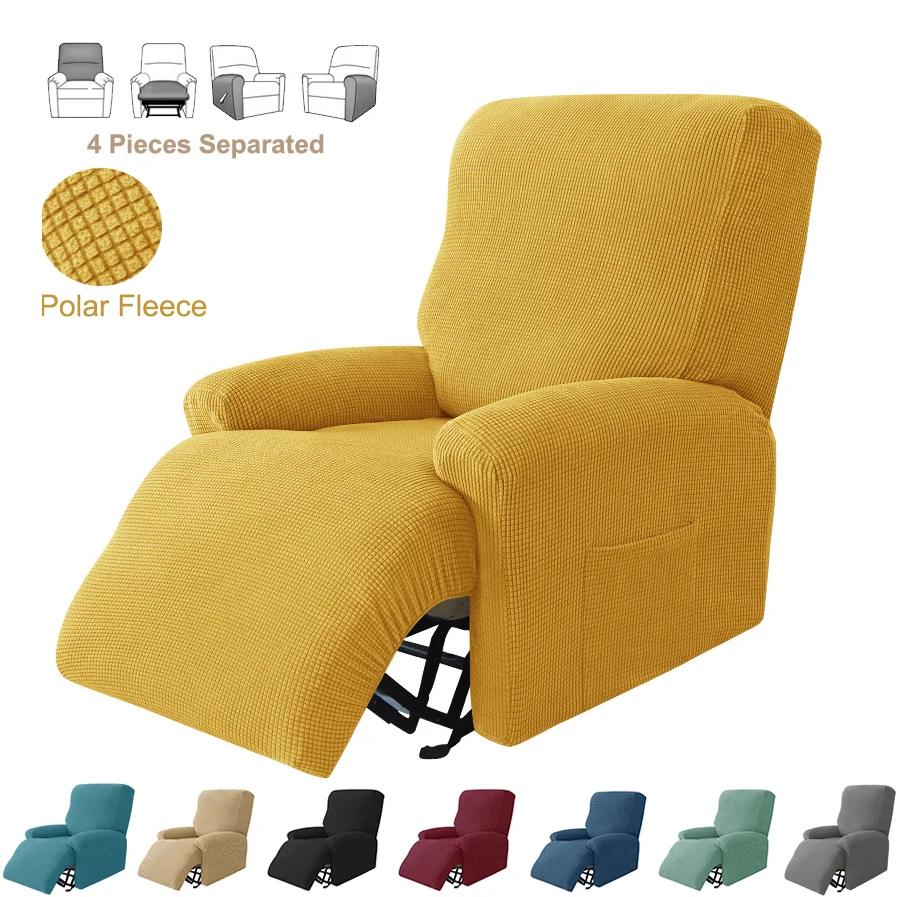1 Seater Split Recliner Sofa Cover Polar Fleece Single Reclining Chair Covers Relax Home Armchair Covers for Living Room