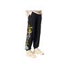 Anta X Solid Color Printed Drawstring Fleece Cuffed Sports Pants Unisex Pants Black 172248313-2