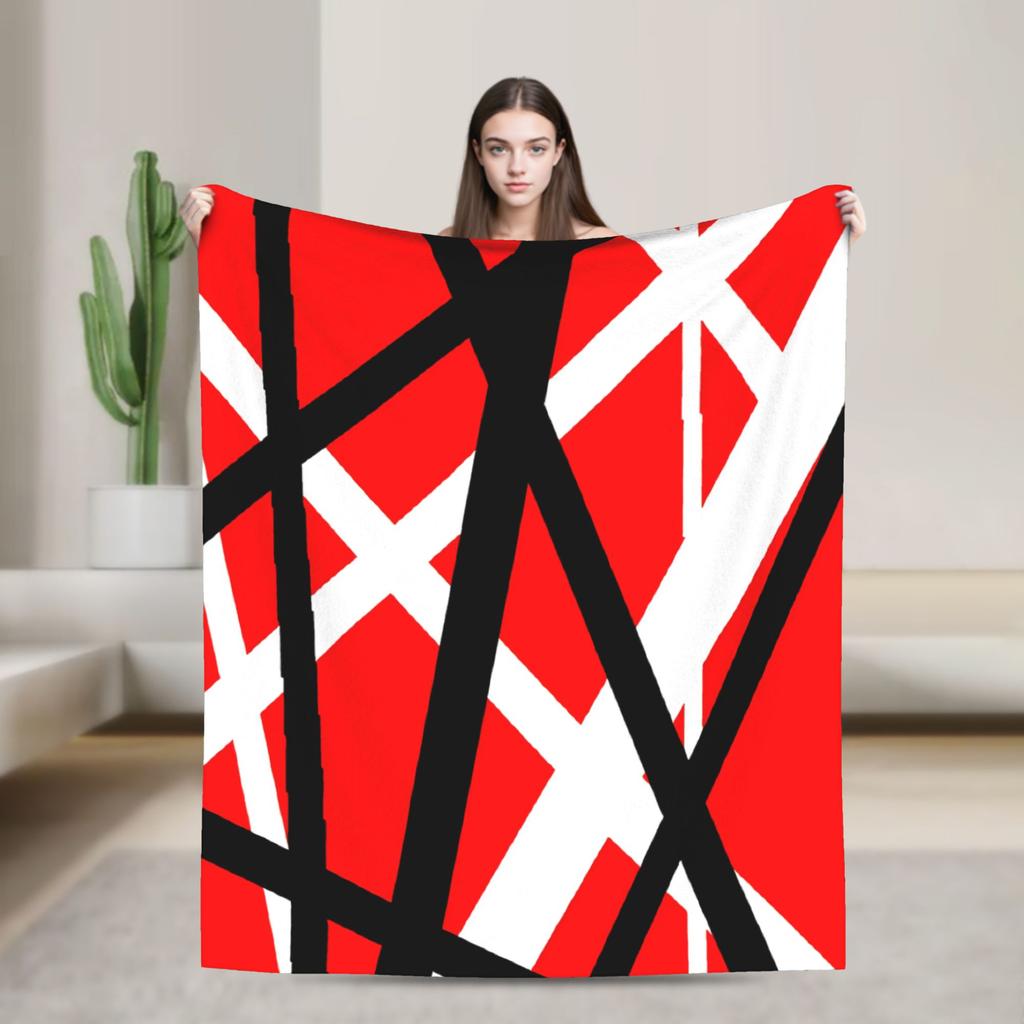 Van Halen White And Black Warm Cozy Blanket For Home Decor Fashion Throw Blanket Winter Travel Office Flannel Bedspread