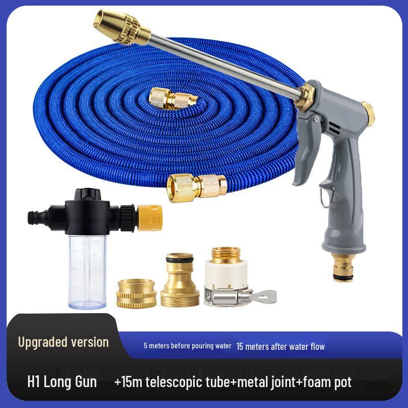 Telescopic Garden Hose & High-Pressure Car Wash Spray Gun Set