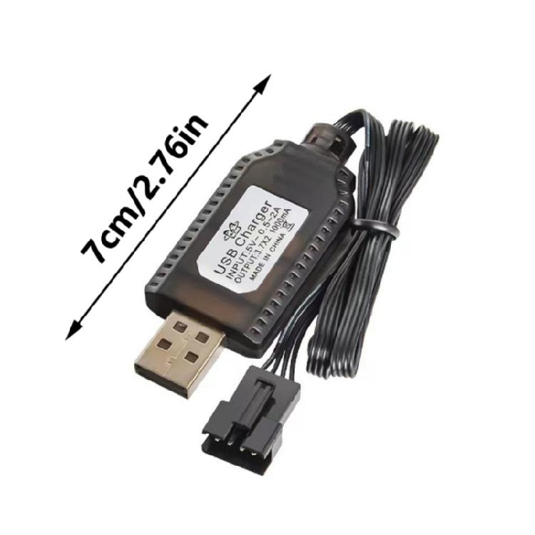 7.4V USB Charger Cable 2Pieces SM2.0 4P Ends for LiPos Battery Car Car and Gadgets