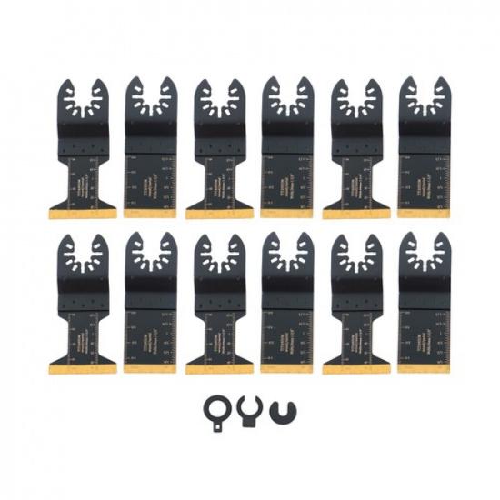 

12 Pieces Titanium Oscillating Saw Blades Metal Cutting Multi Tool Blades
