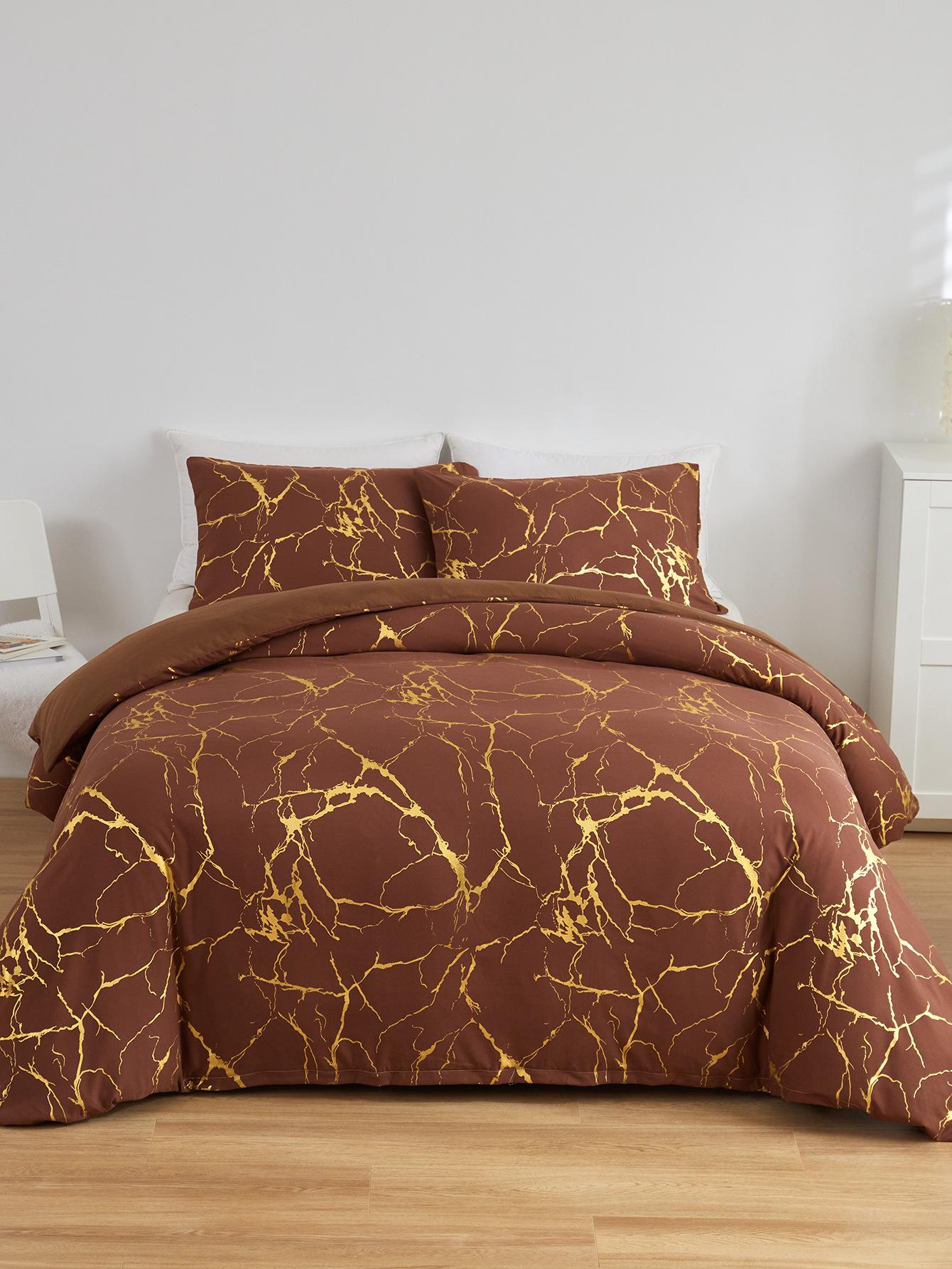 

Мягкий и удобный комплект постельного белья цвета бронзы для спальни и гостевой комнаты - включает 1 пододеяльник и 2 наволочки 135X200cm