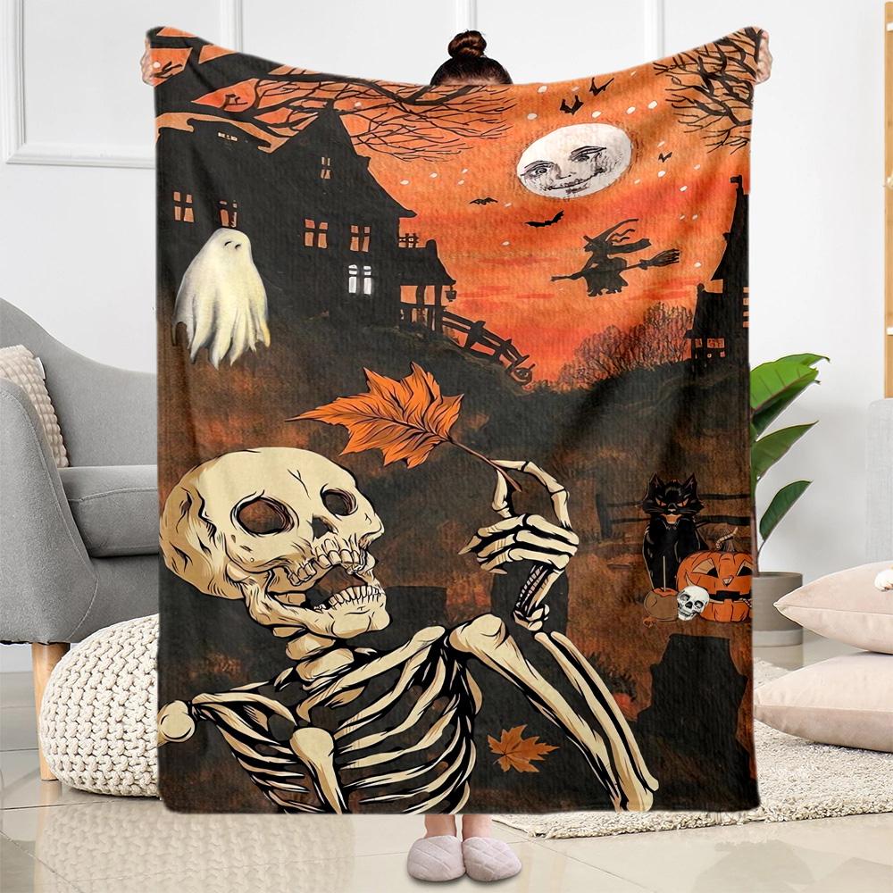 Halloween 1 Blanket Warmthful Decor Perfect for Bed Office Office Chair Four Seasons Universal Digital Print